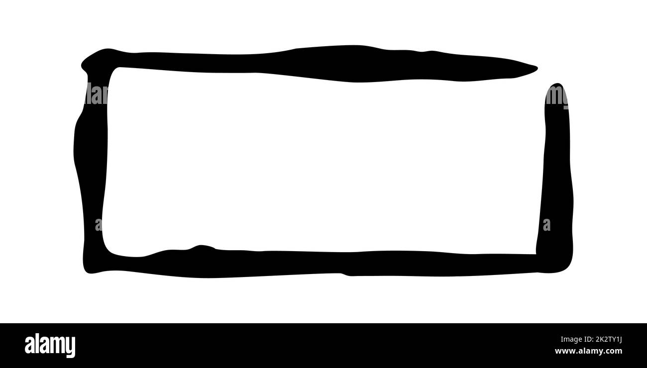 Rahmen handbemalt mit schwarzer Tintenbürste Stockfoto