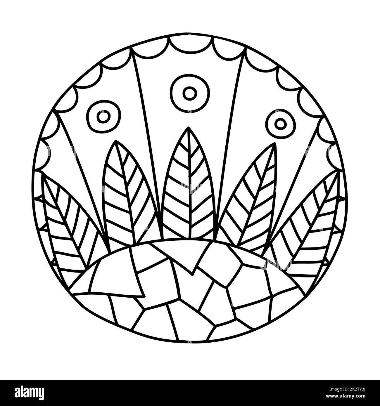 Kritzeleien füllten den Kreis Stockfoto