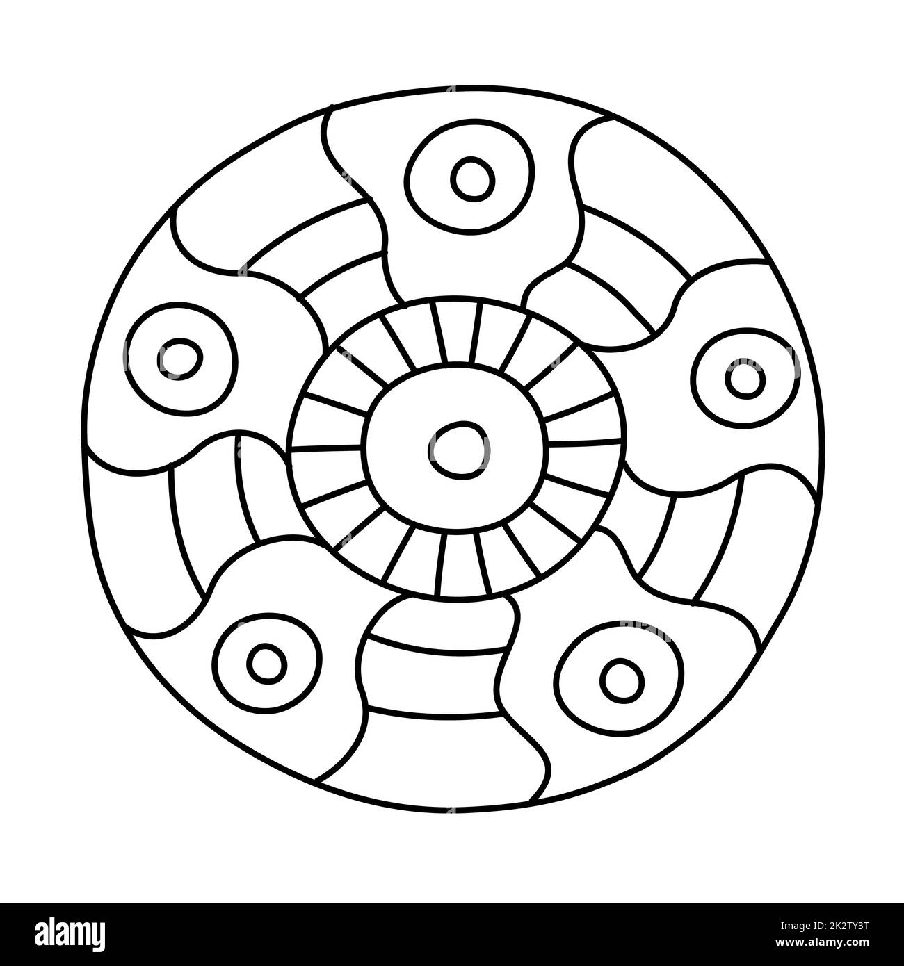 Kritzeleien füllten den Kreis Stockfoto
