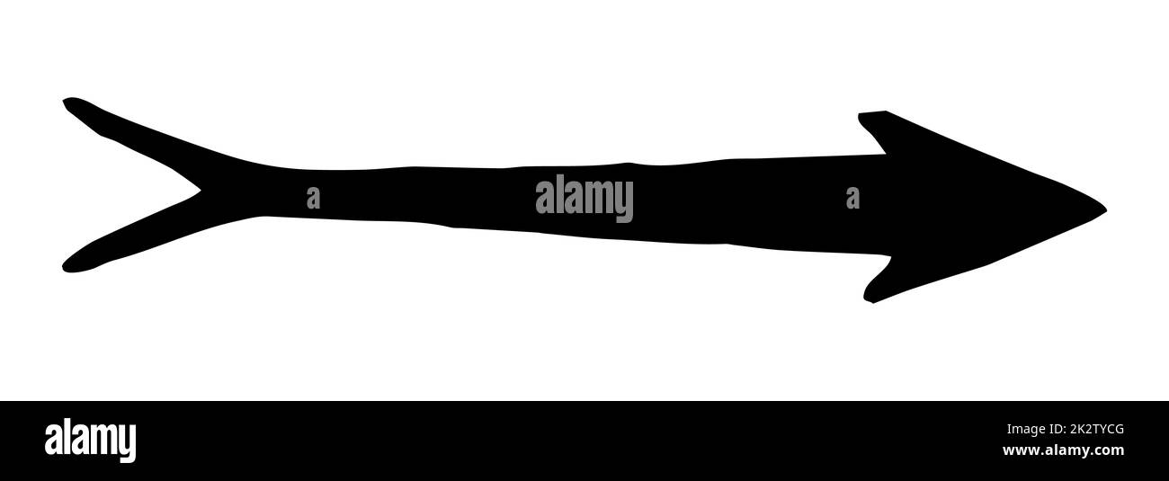 Handbemalter Pfeil mit Tintenpinsel gezeichnet Stockfoto