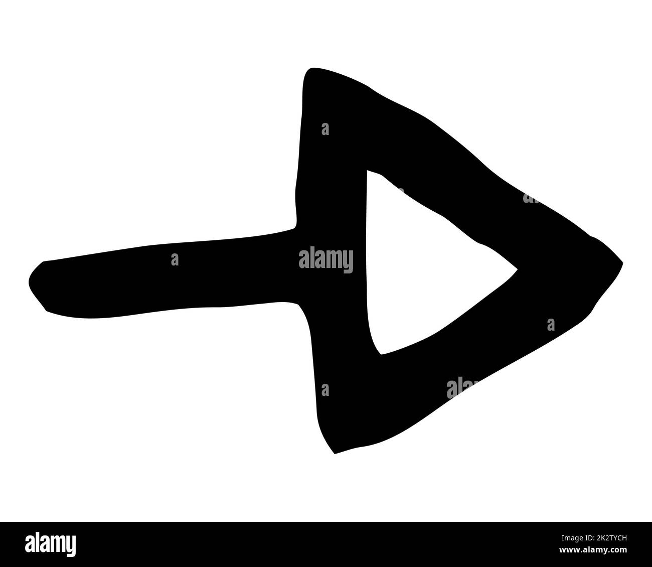 Handbemalter Pfeil mit Tintenpinsel gezeichnet Stockfoto