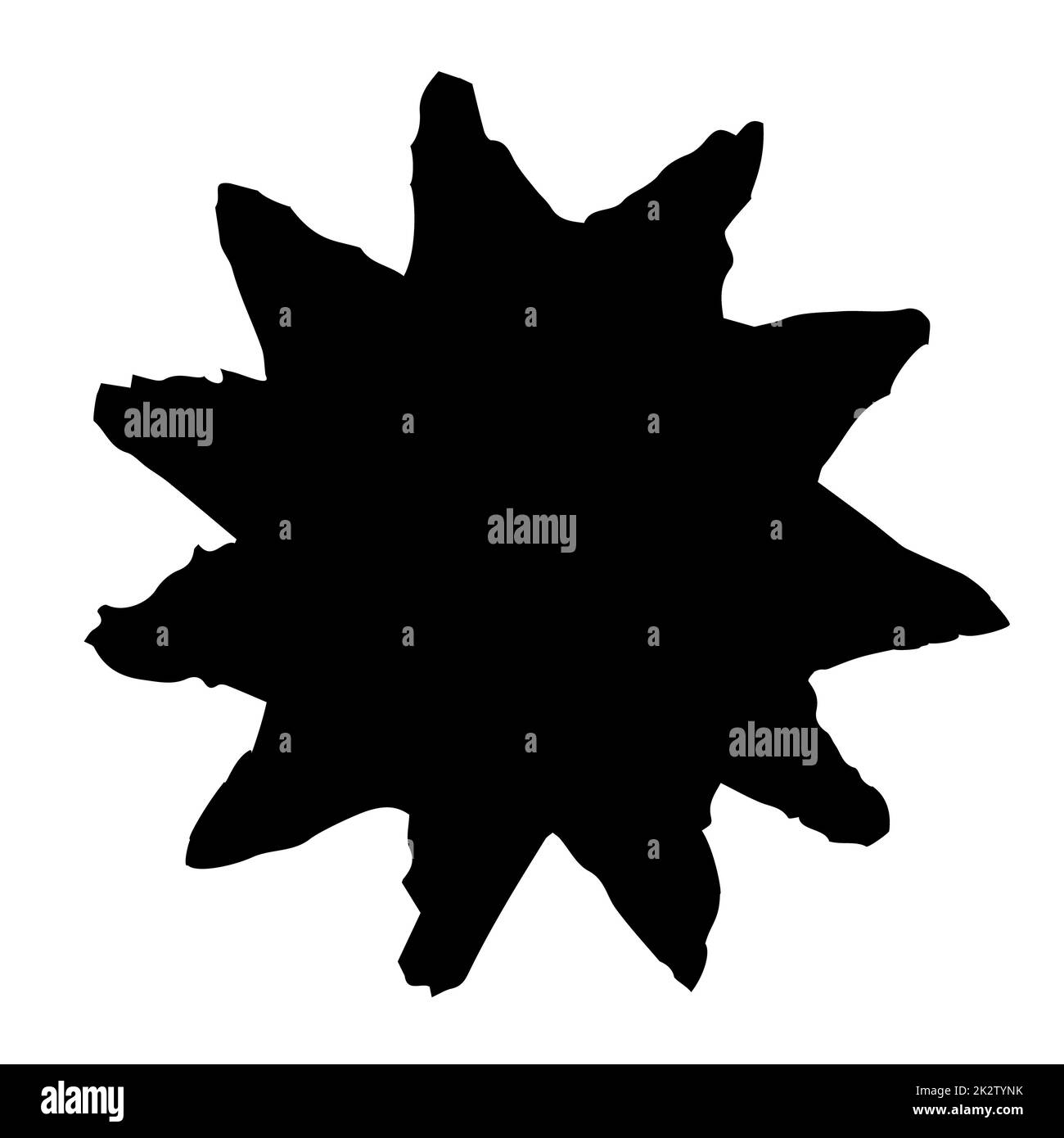 Hand gezeichnet Sonne gemalt mit Tintenpinsel Stockfoto