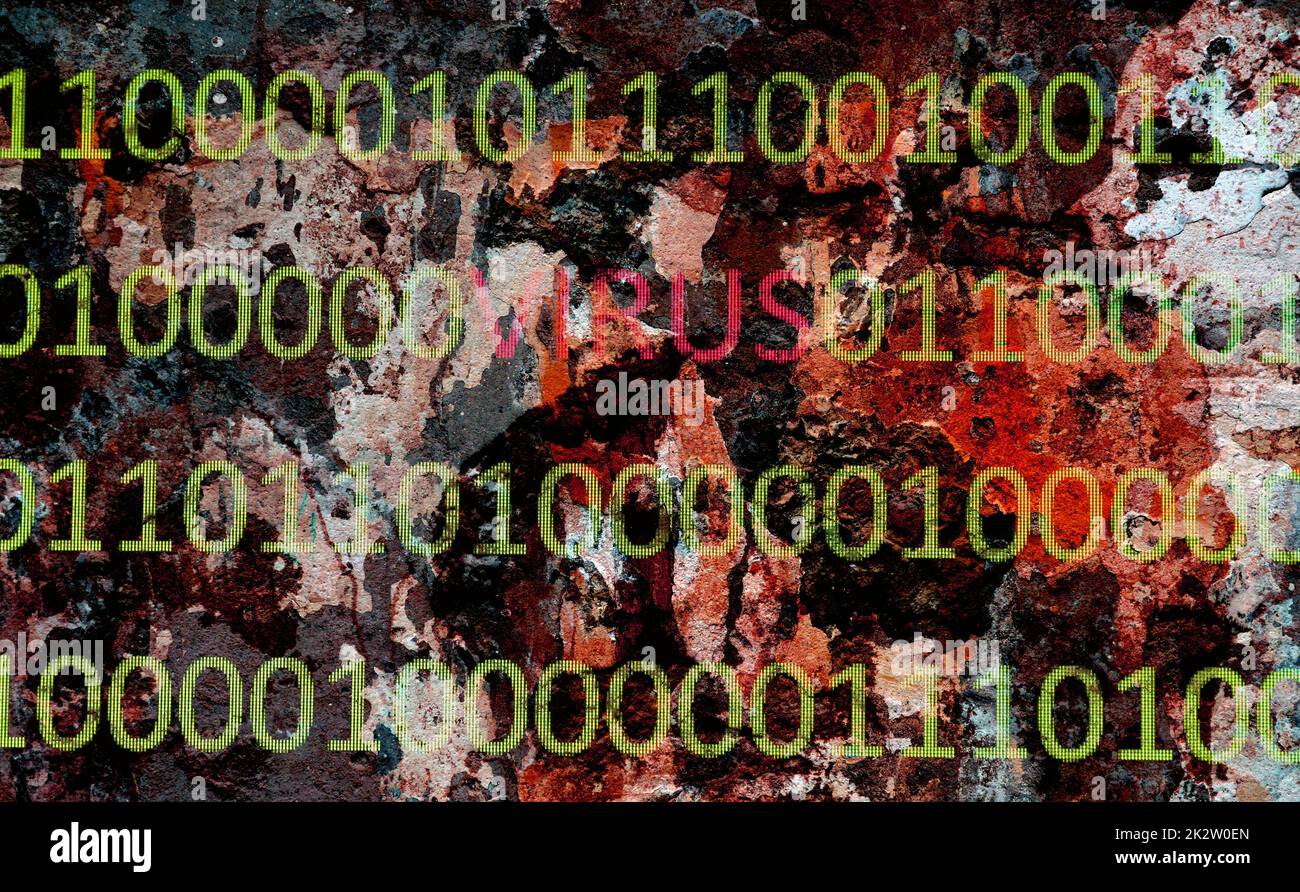 Virus auf binäre Daten Stockfoto