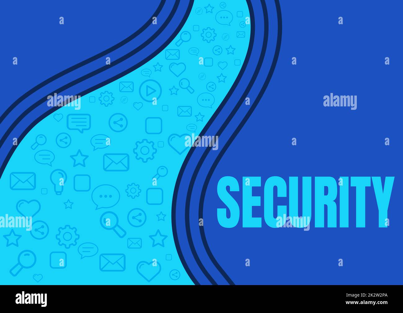 Sicherheit für Handschrift. Unternehmensübersicht der Zustand der Sicherheit stabil und frei von Angst und Gefahr Symbole symbolisieren die Zusammenarbeit von Kollegen in der Online-Kommunikation. Stockfoto