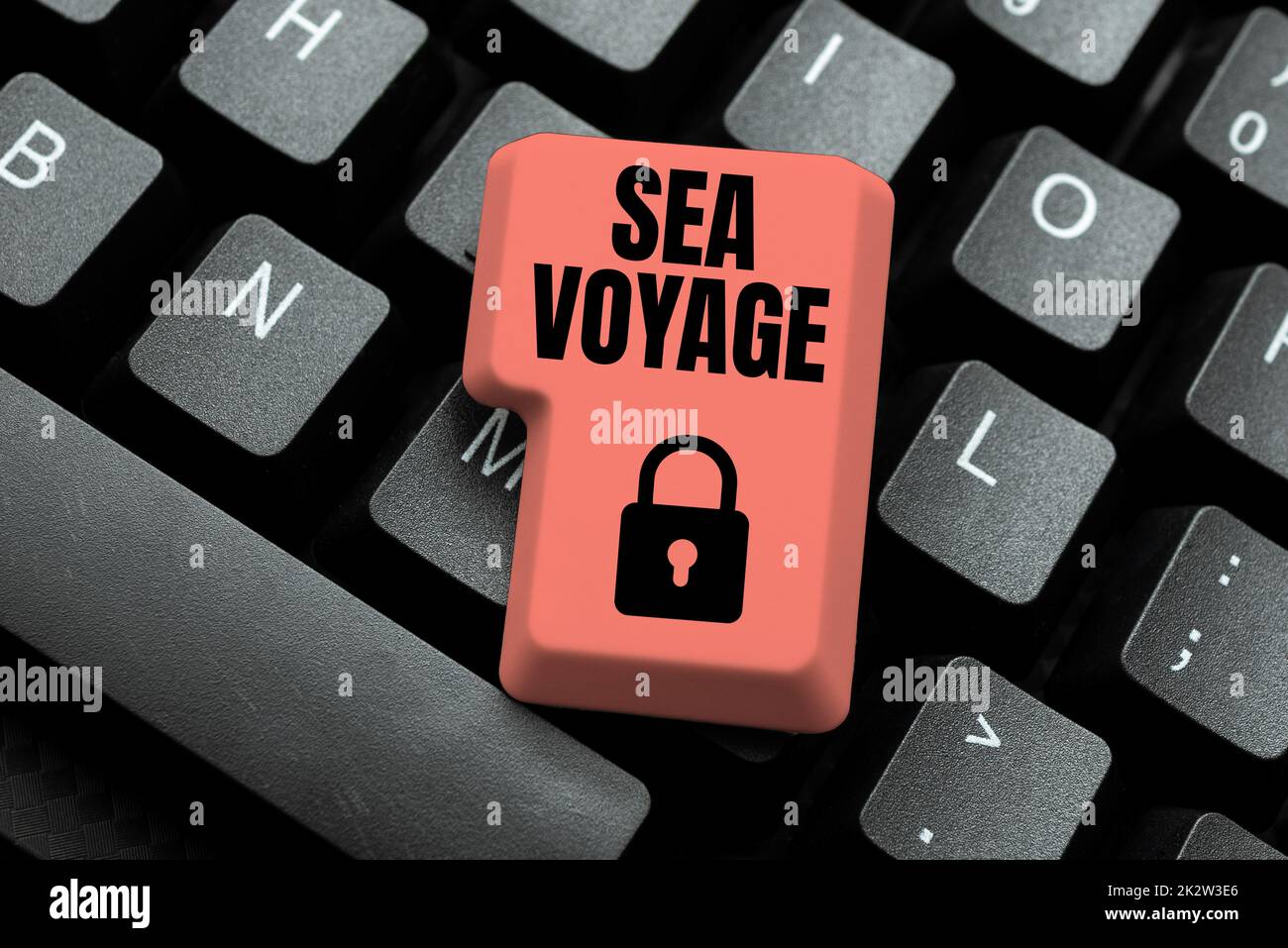 Schreiben mit Text Sea Voyage. Wort für das Reiten auf dem Boot durch Ozeane in der Regel für Küstenländer -49069 Stockfoto