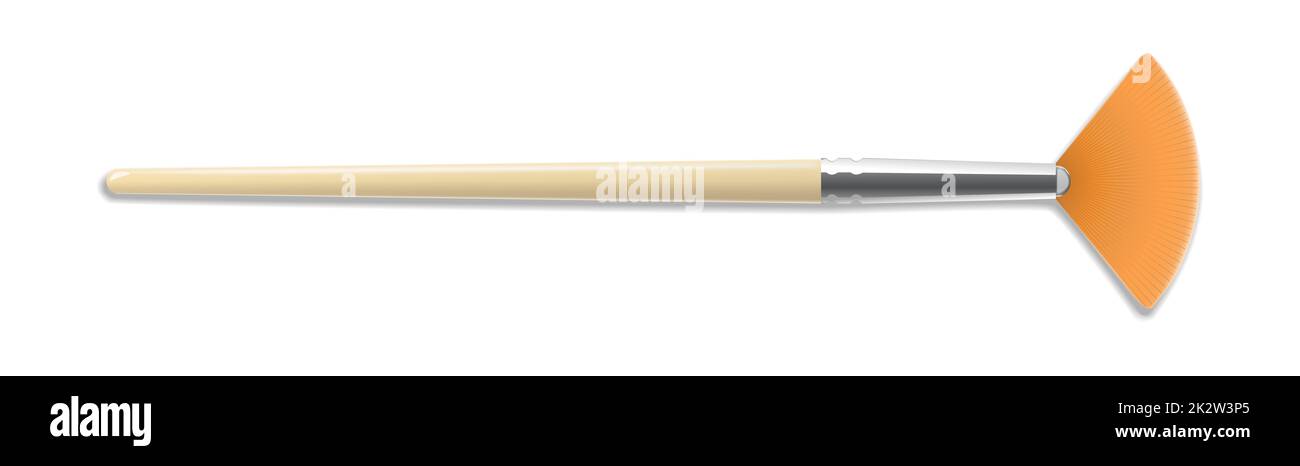 Realistischer Künstler Pinsel isoliert auf weißem Hintergrund Stockfoto