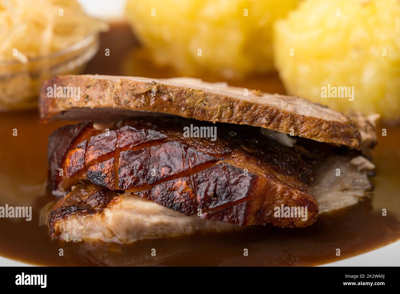bayerischen gebratenes Schweinefleisch Stockfoto