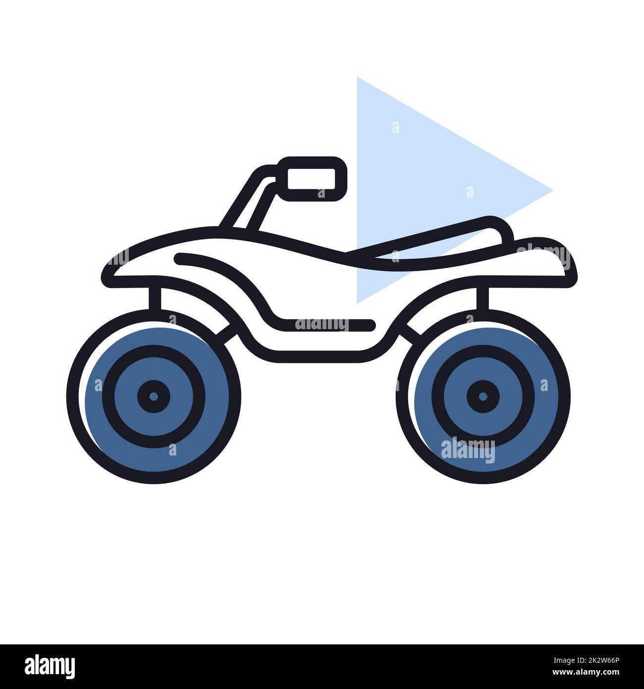 Quad-Fahrer, Quad-Bike, flacher Vektor, isoliertes Symbol Stockfoto