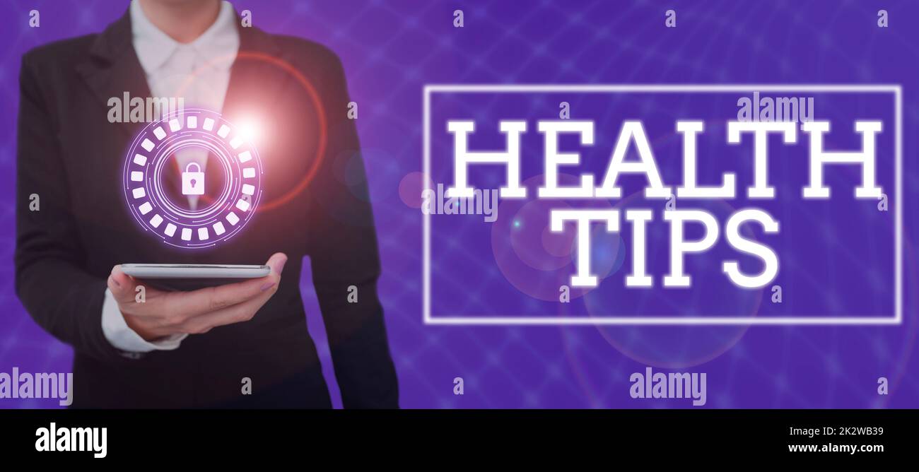 Tipps zur konzeptionellen Anzeige des Funktionszustands. Wort für den Zustand des vollständigen physischen mentalen und sozialen Wohlbefindens -47618 Stockfoto