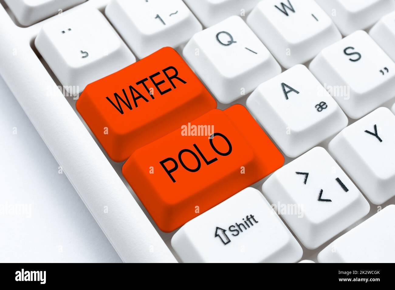 Konzeptionelle Darstellung Wasser Polo. Wort für konkurrierenden Mannschaftssport im Wasser zwischen zwei Teams gespielt -48813 Stockfoto