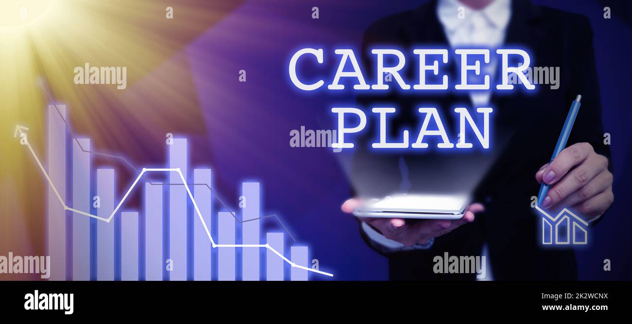 Konzeptionelle Überschrift Karriereplan. Ein Wort über den laufenden Prozess, bei dem Sie Ihre Interessen und Fähigkeiten erkunden Partner erschütteln Vertragsunterzeichnung Erschließen neuer Ideen und Möglichkeiten Stockfoto