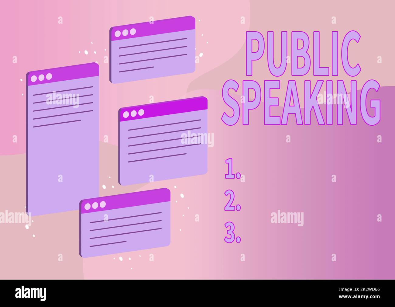 Handgeschriebenes Schild "Public Speaking". Word for Talk zeigt die Phase in der Themenkonferenz Präsentation Chat-Registerkarten symbolisieren erfolgreiche Kollegen bei der Online-Kommunikation. Stockfoto