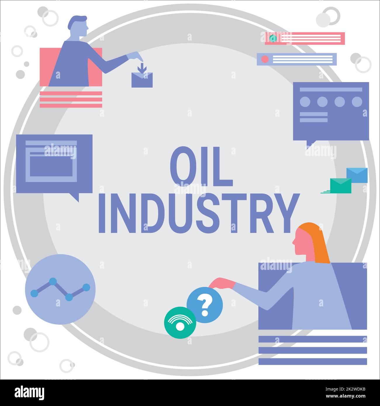 Konzeptionelle Überschrift Ölindustrie. Konzept Bedeutung Exploration Extraktion Verfeinerung Marketing Erdölprodukte Mitarbeiter halten Online-Meeting, um zukünftige Projektpläne zu besprechen. Stockfoto