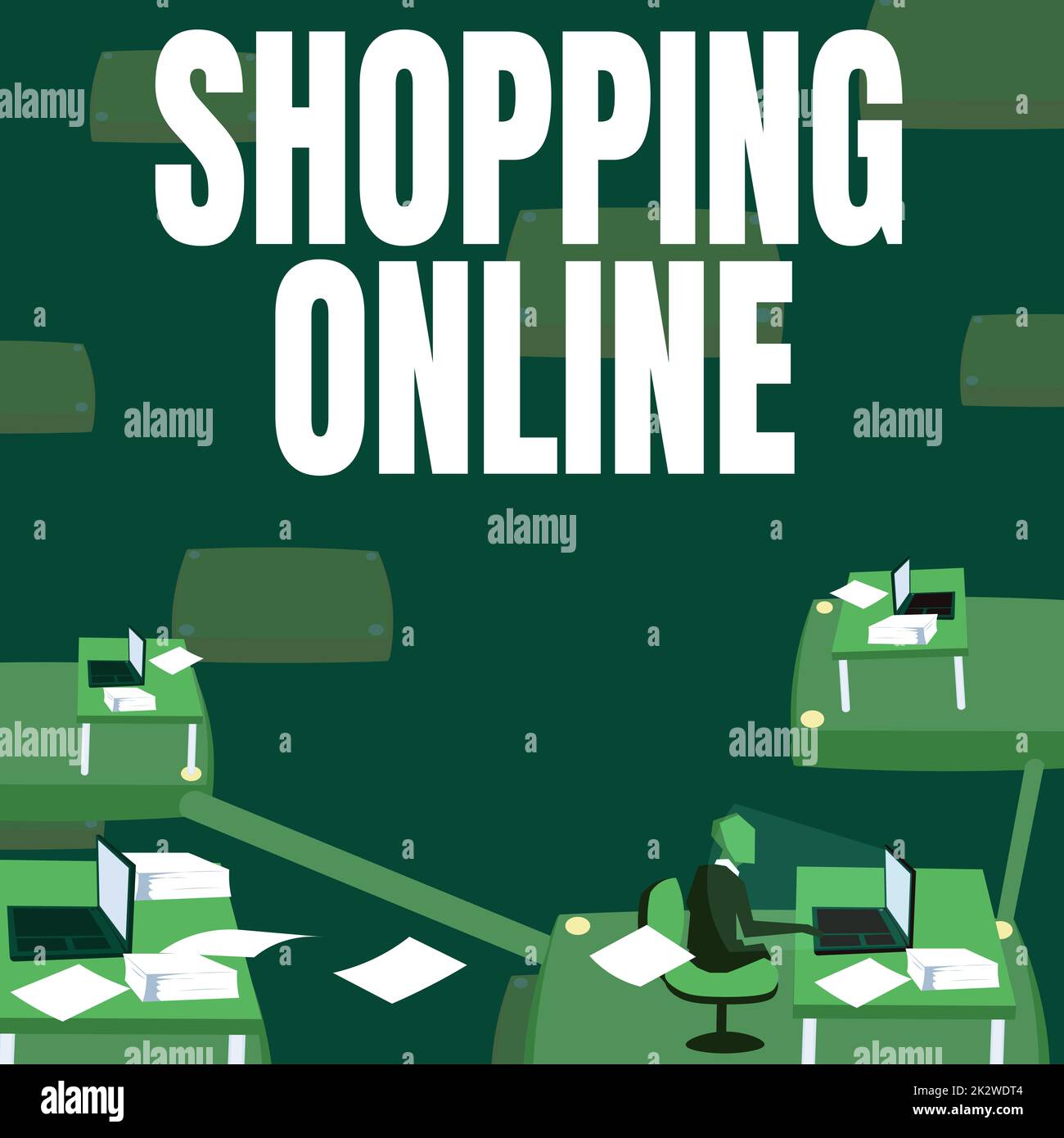 Text wird angezeigt Online-Shopping. Geschäftsübersicht Kauf über die Internet-Website, dann Bereitstellung der IT männlicher Büroangestellter unter Verwendung von Technologie verfügbarer Büromaterialien. Stockfoto