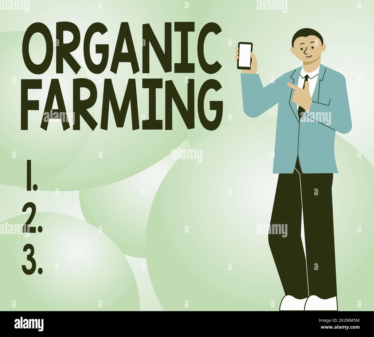 Handgeschriebener Text Organic Farming. Internetkonzept ein integriertes Landwirtschaftssystem, das Nachhaltigkeit anstrebt Hands Holding Flag Goals, Lamp Ideas Trophy feiert Success Graph Bars Stockfoto