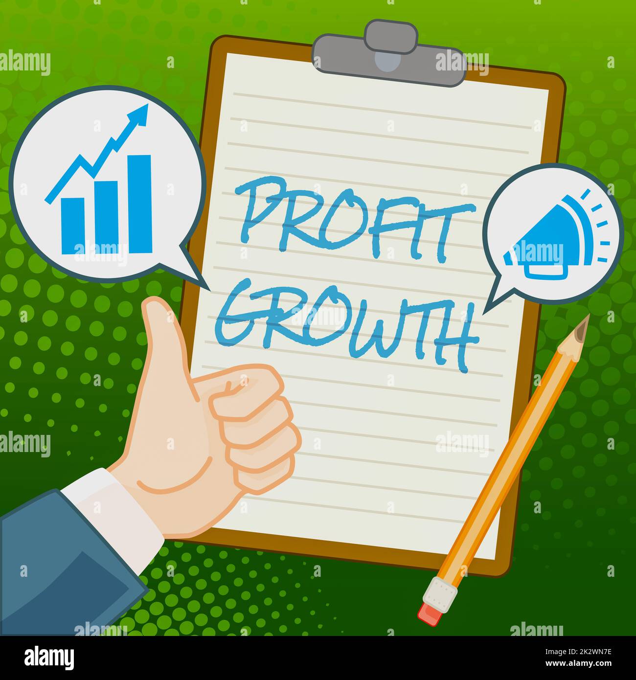 Schild zeigt Gewinnwachstum an. Ein Wort über die Ziele in Bezug auf den Gesamtumsatz Marktanteile Hands Thumbs Up Showing New Ideas (Hands Thumbs Up Showing New Ideas). Handflächen Mit Notiz Zur Präsentation Von Plänen Stockfoto