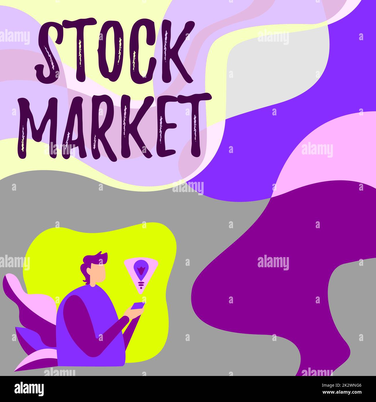 Text mit Inspiration Stock Market. Konzept, das einen bestimmten Markt bezeichnet, auf dem Aktien und Anleihen gehandelt oder Geschäftsleute ausgetauscht werden, die mit dem Mobiltelefon Pläne zur Erreichung der neuesten Ziele erstellen. Stockfoto