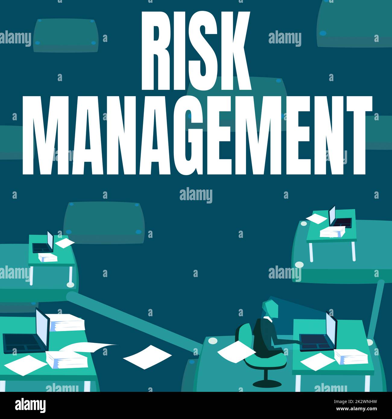 Risikomanagement für handgeschriebenen Text. Konzept bedeutet Bewertung finanzieller Risiken oder Probleme mit Verfahren männlicher Büroangestellter nutzt Technologie verfügbares Büromaterial. Stockfoto