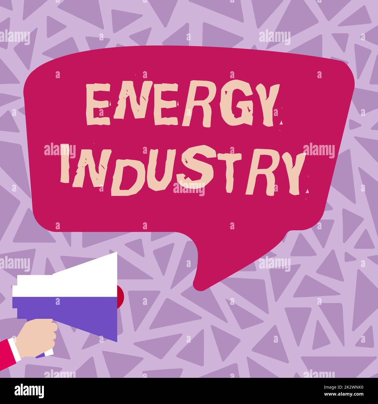 Inspiration mit dem Schild „Energy Industry“. Unternehmen zeigen Branchen, die an der Herstellung und dem Verkauf von energielochten Megaphonen beteiligt sind und neue wunderbare Ankündigungen an die Öffentlichkeit machen Stockfoto