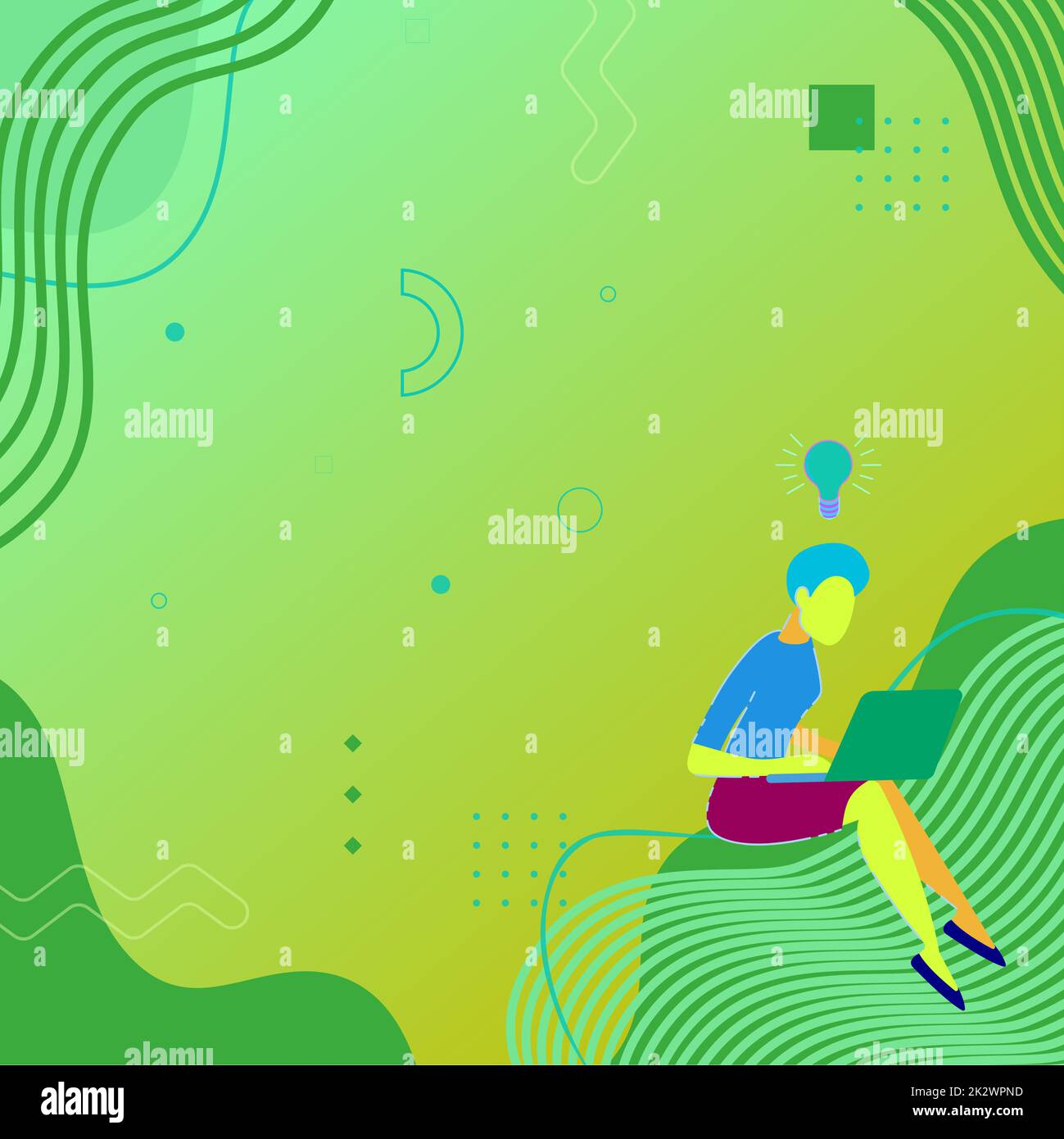 Frau Sitzt Mit Laptop Aktiv Arbeit Von Zu Hause Aus Mit Neuen Gedanken. Mädchen Beschäftigt Eingabe Auf Computer Brainstorming Neue Ideen Stockfoto