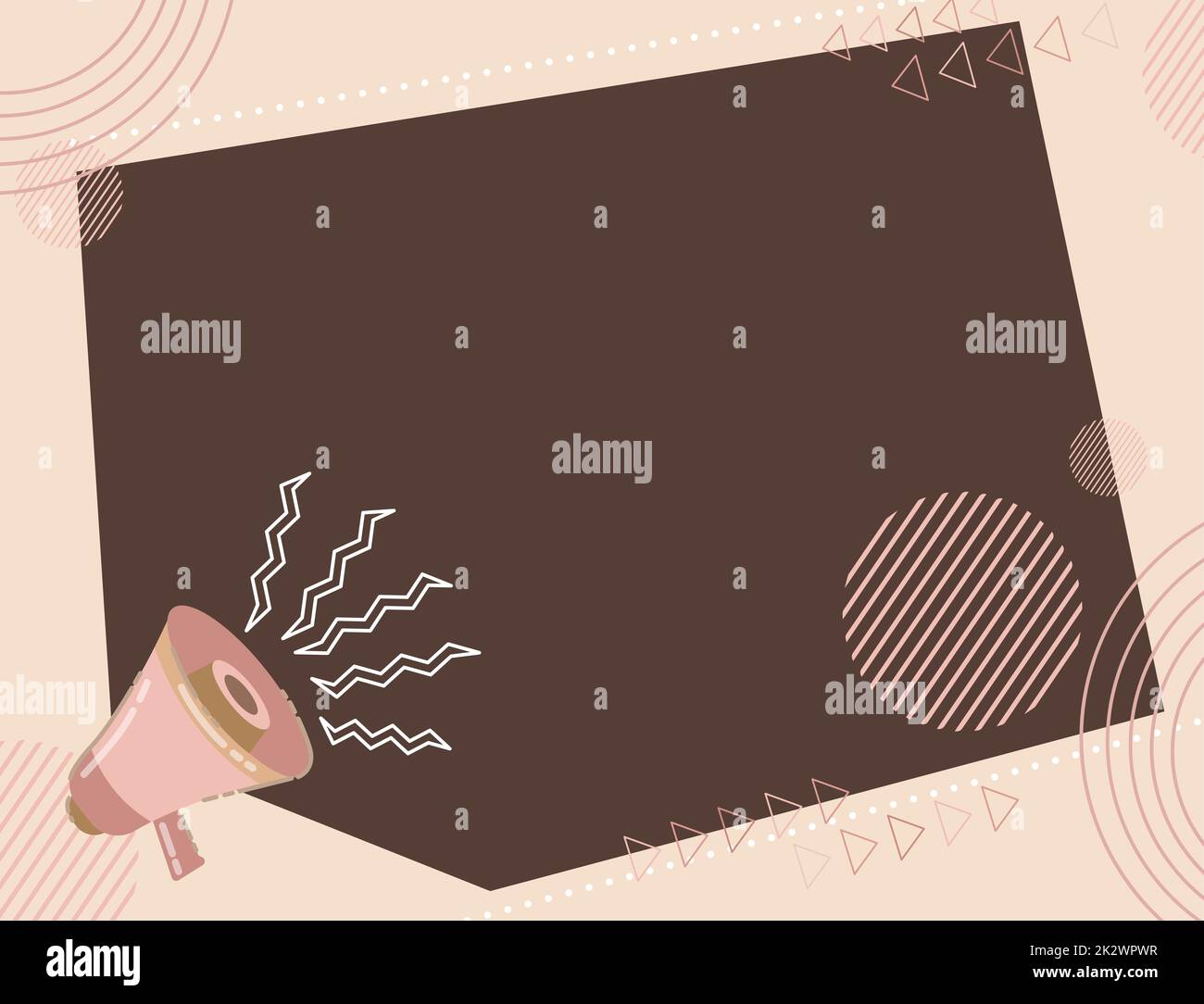 Illustration eines lauten Megafons, das neue wunderbare Ankündigungen an die Öffentlichkeit macht. Strong Sound Bullhorn Drawing Produziert Old Amazing Werbung Für Alle. Stockfoto