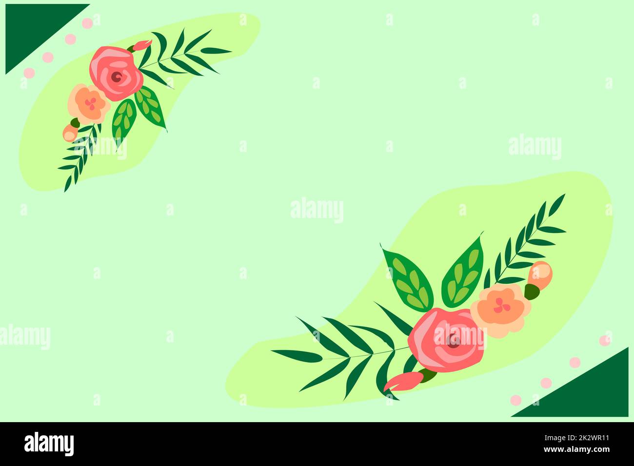 Textrahmen Umgeben Von Verschiedenen Blumen, Herzen Und Blättern. Rahmen Für Das Schreiben Von Ringed Mit Verschiedenen Gänseblümchen, Herzen Und Baumblättern Stockfoto