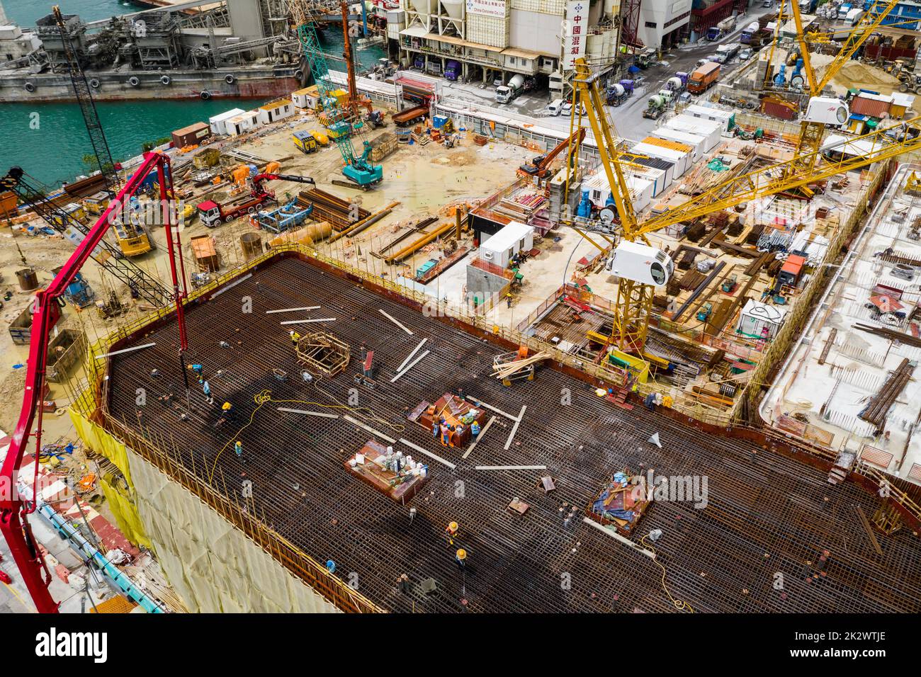 Yau Tong, Hongkong 18. September 2020: Draufsicht auf die Baustelle Stockfoto
