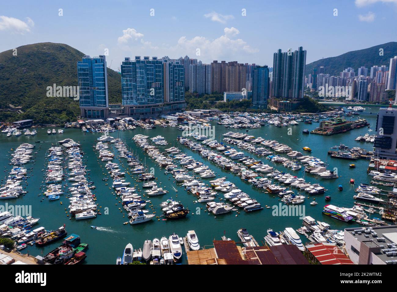 Aberdeen, Hongkong 24. August 2020: Draufsicht auf den Hong Kong Yacht Club Stockfoto