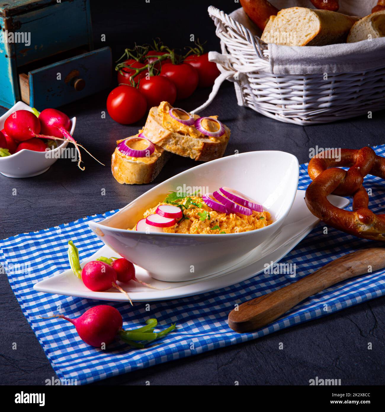 Bavarian Obazda ein Klassiker aus Süddeutschland Stockfoto