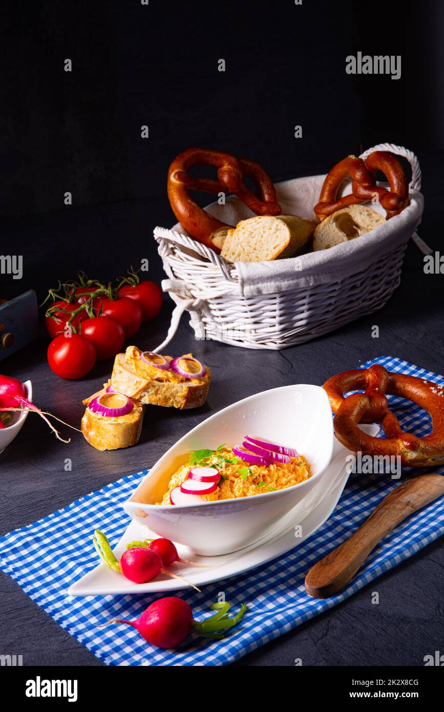 Bavarian Obazda ein Klassiker aus Süddeutschland Stockfoto