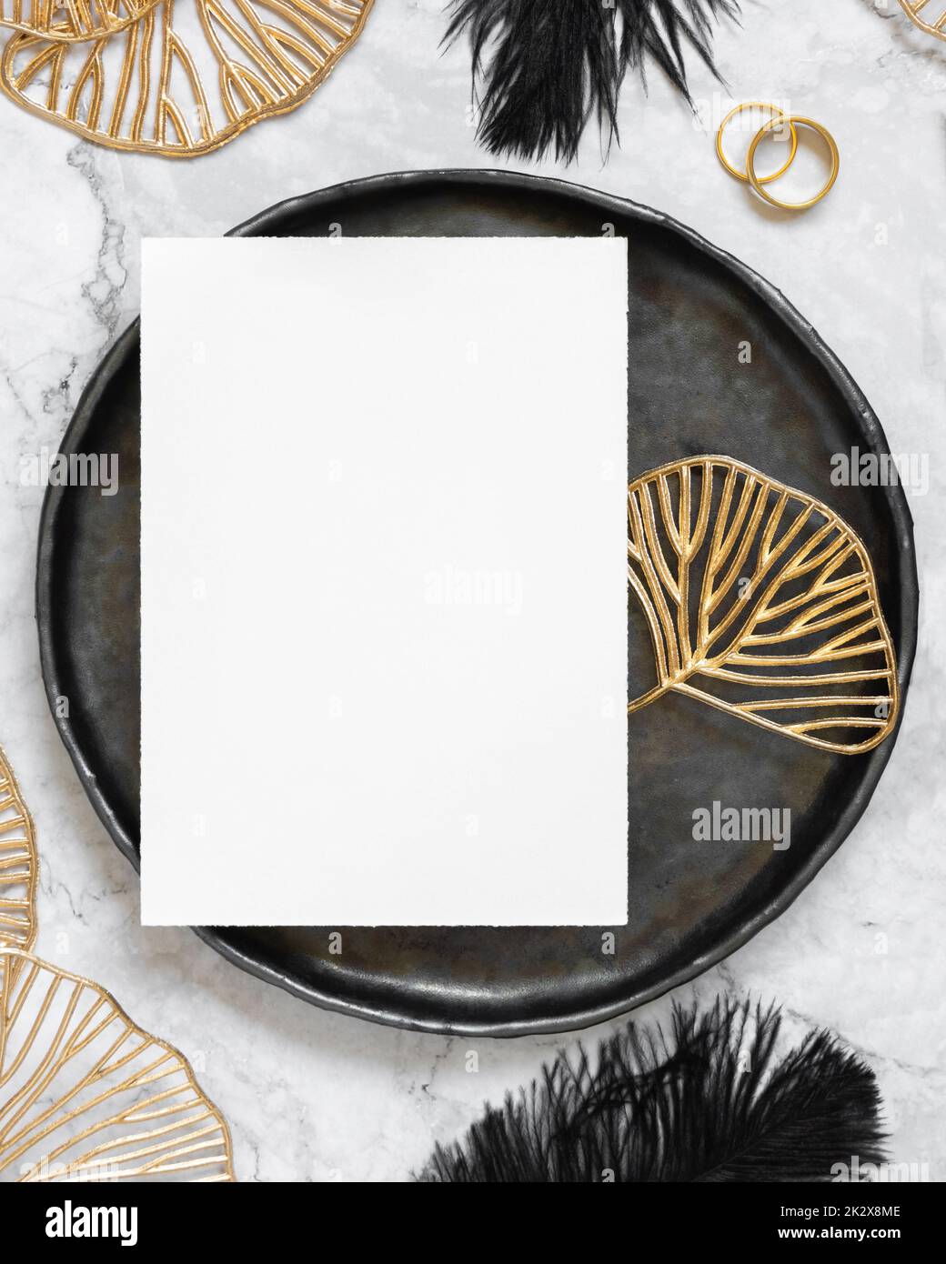 10 Tischkarten Für Hochzeit - Ausgeschnittenes Design, Gold, 12x9 Cm