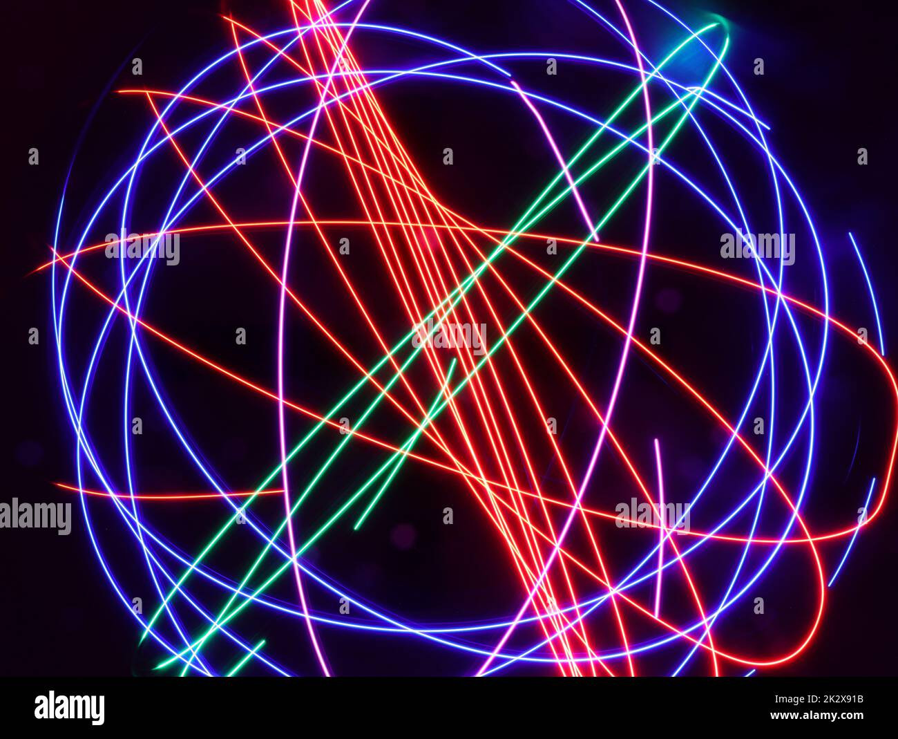Spektakuläre farbige Lichter mit geometrischen Formen Spezialeffekten Stockfoto