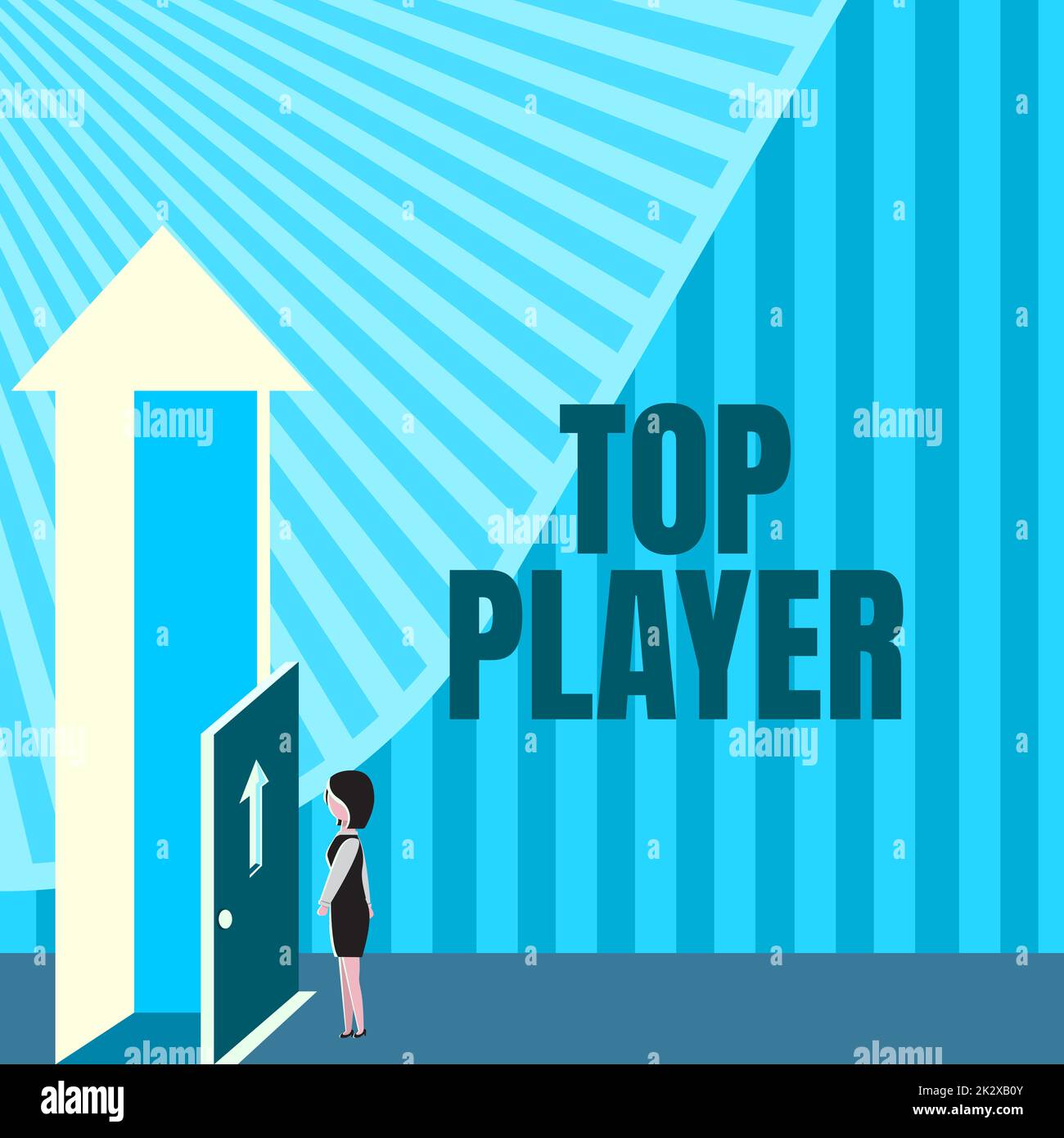 Handschriftliches Schild Top Player. Das Internet-Konzept ist das beste in Sportspielen wie Fußball oder elektronischen Einsen die Dame steht vor der Tür und eröffnet neue Erfolgschancen. Stockfoto