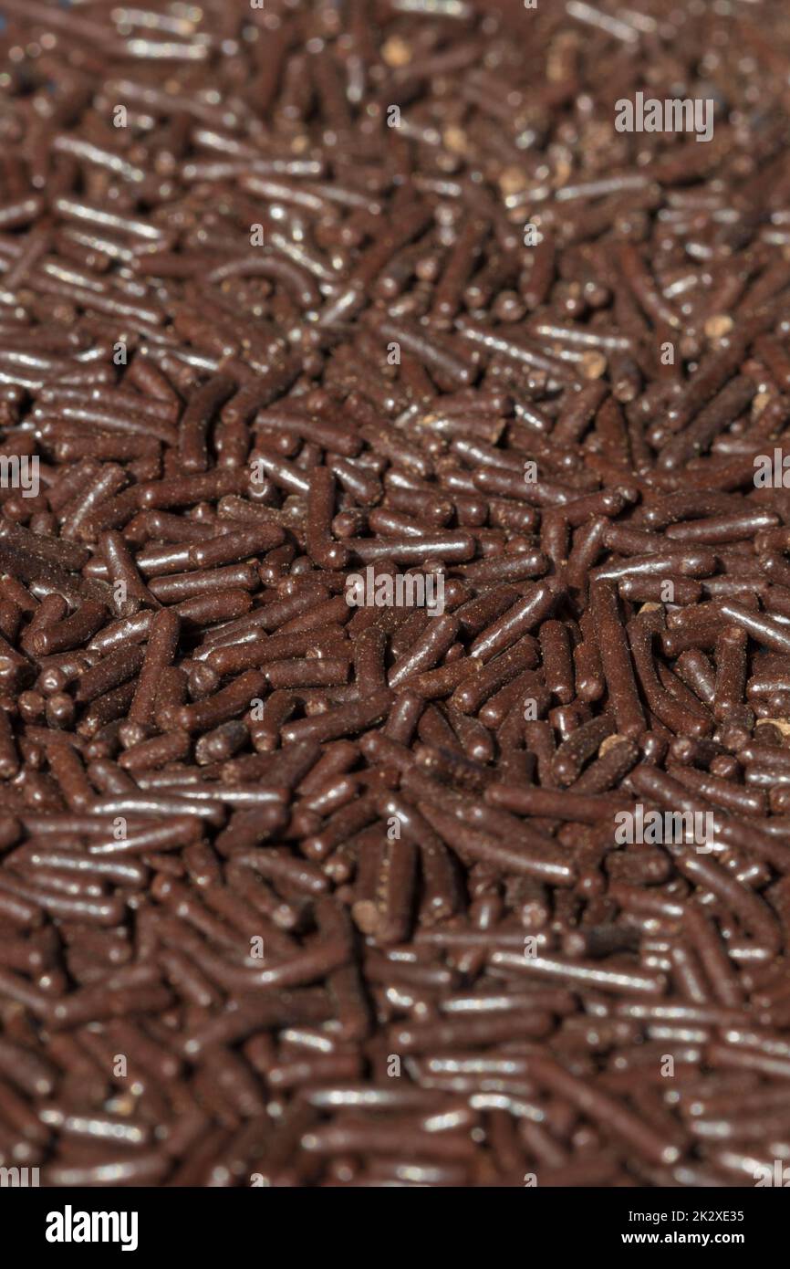 Schokoladenstreuselstruktur Hintergrund Stockfoto