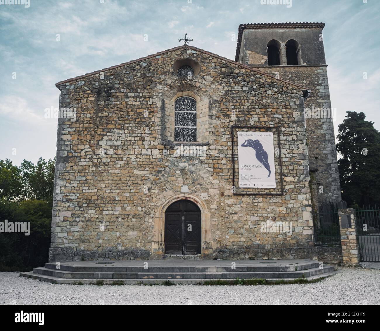 Die Kapelle Sainte-Foy de Mirande befindet sich in Mirande, im Département Drôme in Frankreich. Stockfoto