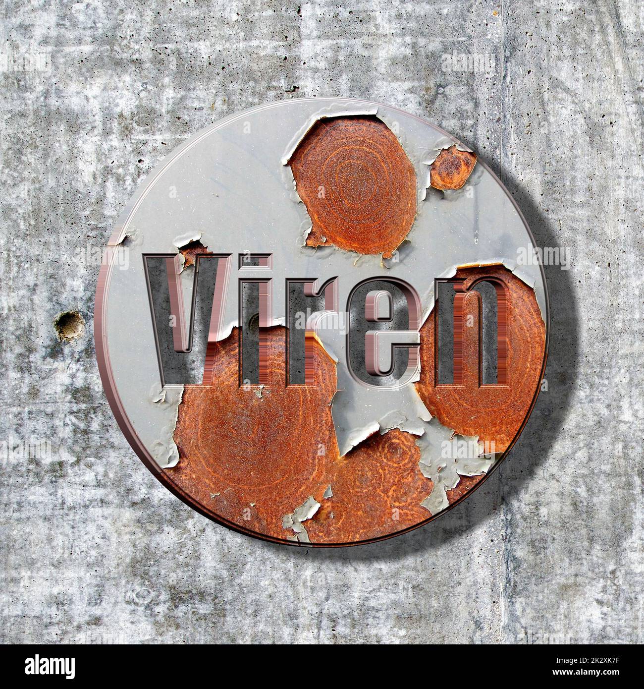 'Viren' = 'Viren' - Wort, Beschriftung oder Text als 3D Illustration, 3D Rendering, Computergrafik Stockfoto