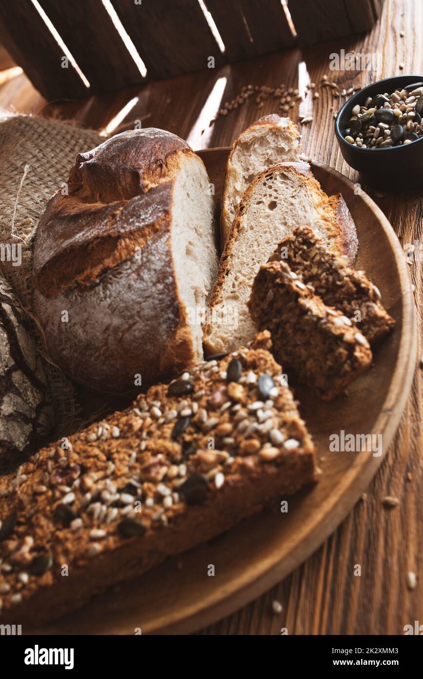 Verschiedene Arten von Brot Stockfoto