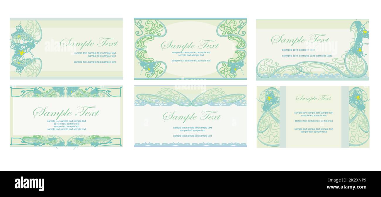 Reihe von verschiedenen Visitenkarten Stockfoto