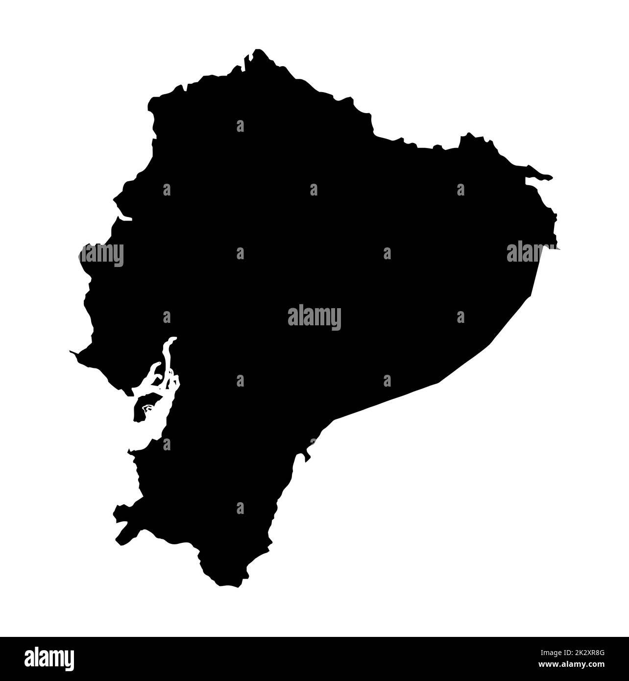 Karte Mit Schwarzer Silhouette In Ecuador Stockfoto