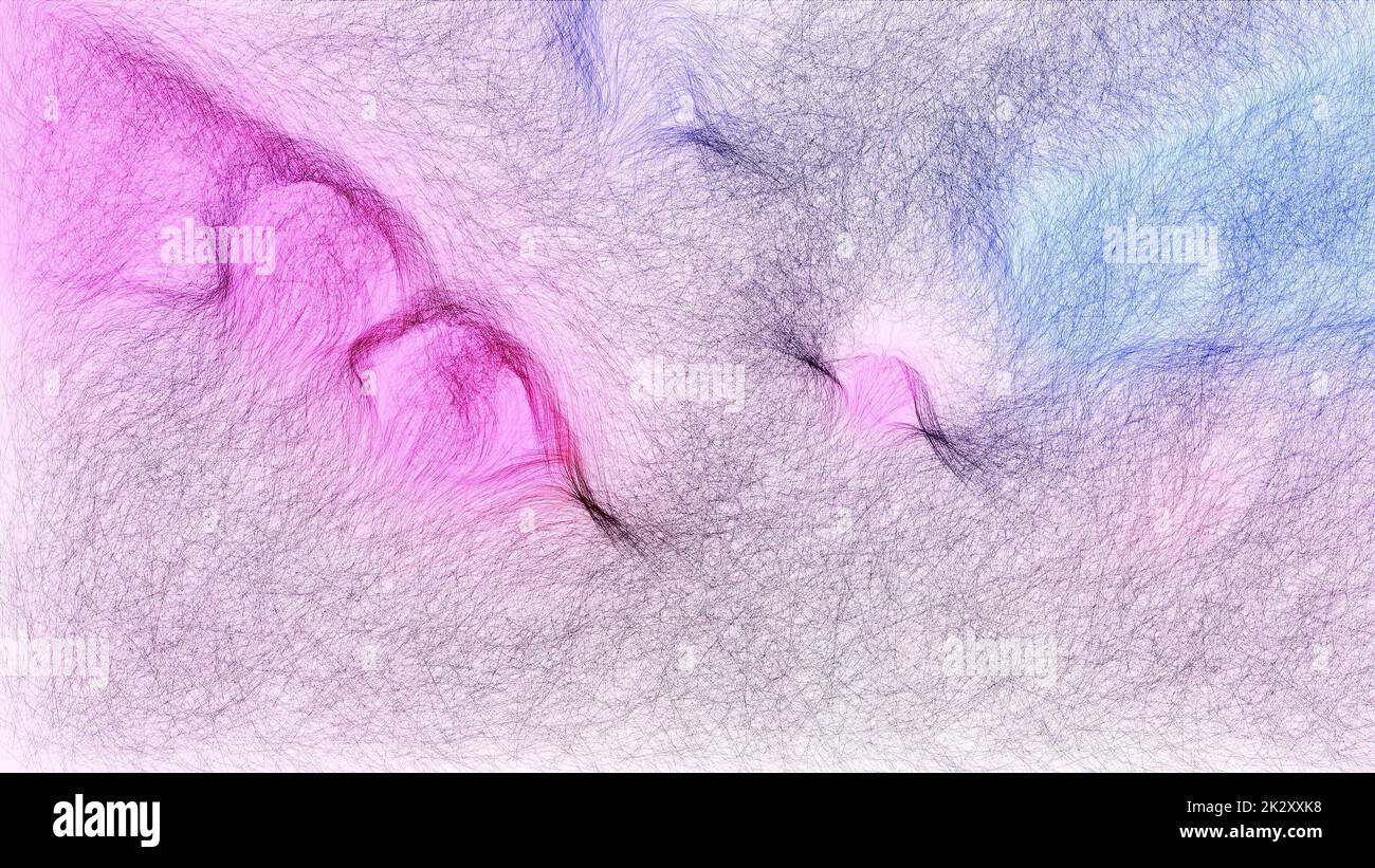 Farbfäden Hand zeichnen digitale Kunst Stockfoto
