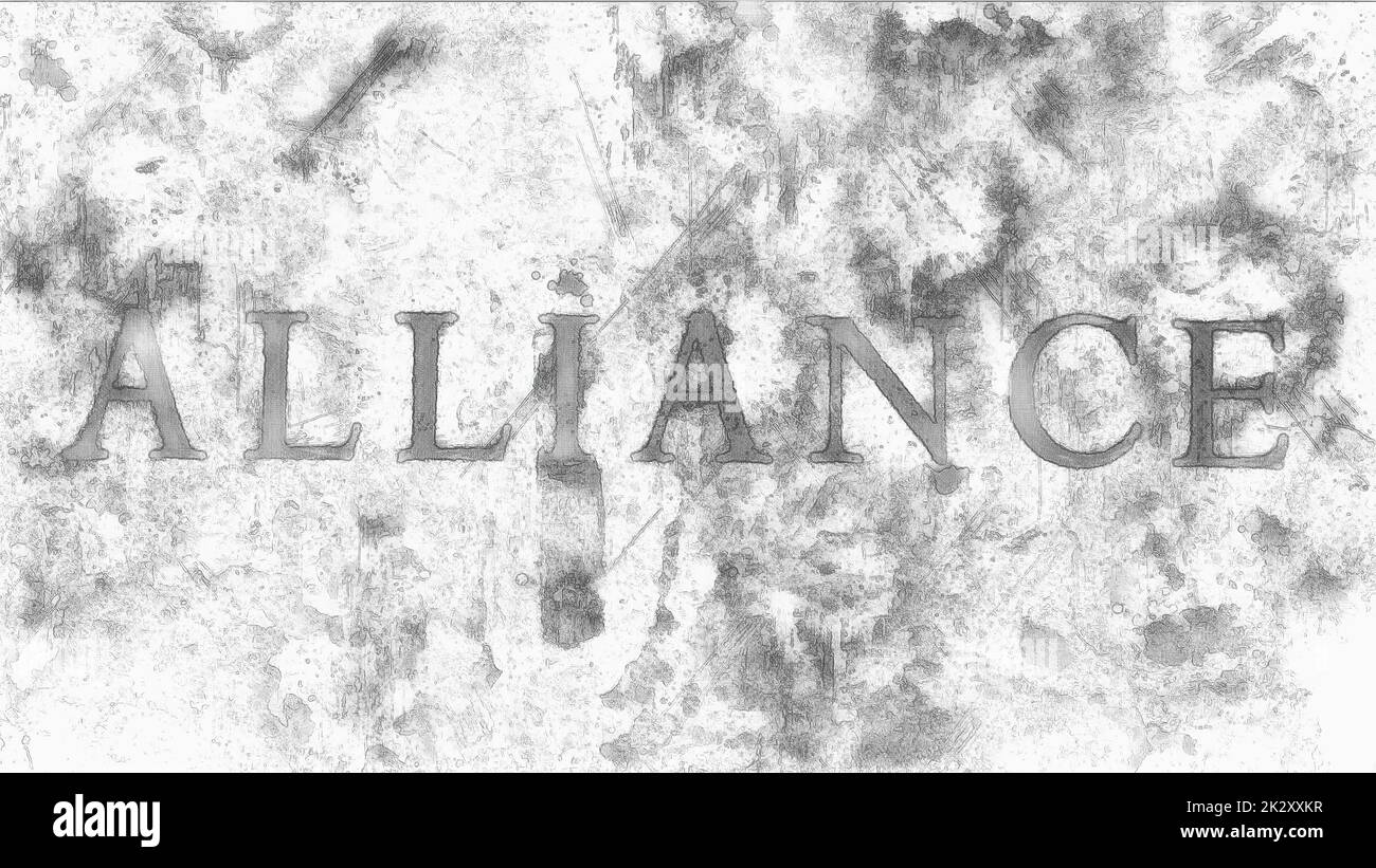 Alliance Text Hand zeichnen digitale Kunst Stockfoto