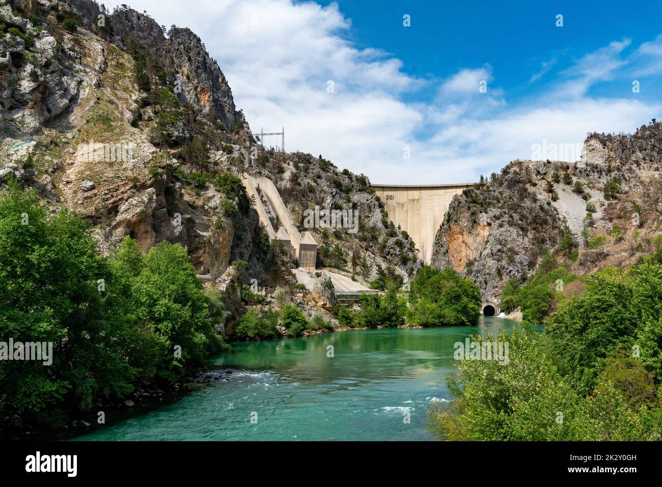 Green Canyon, Manavgat. Wasserkraftwerk. Wasser und Berge. Größtes Canyon Reservoir in der Türkei Stockfoto