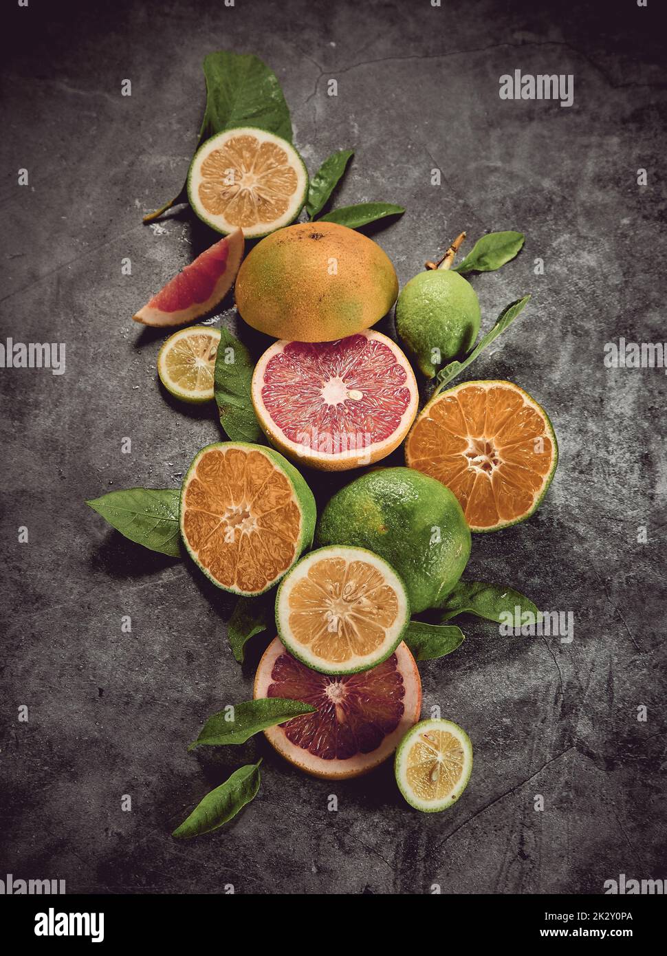 Mischung aus reifen Zitrusfrüchten Stockfoto