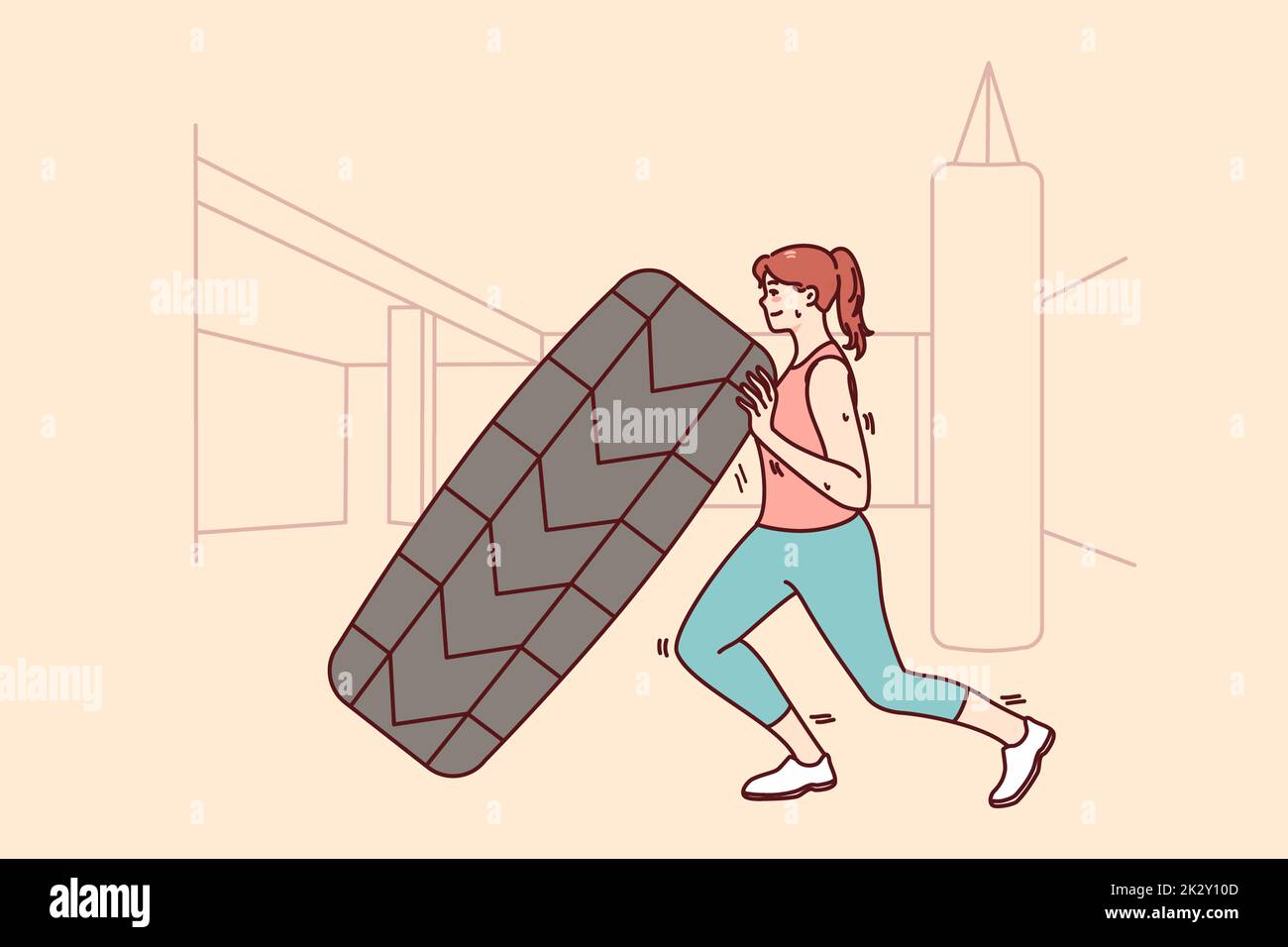 Aktives Frauen-Training im Fitnessstudio Stockfoto