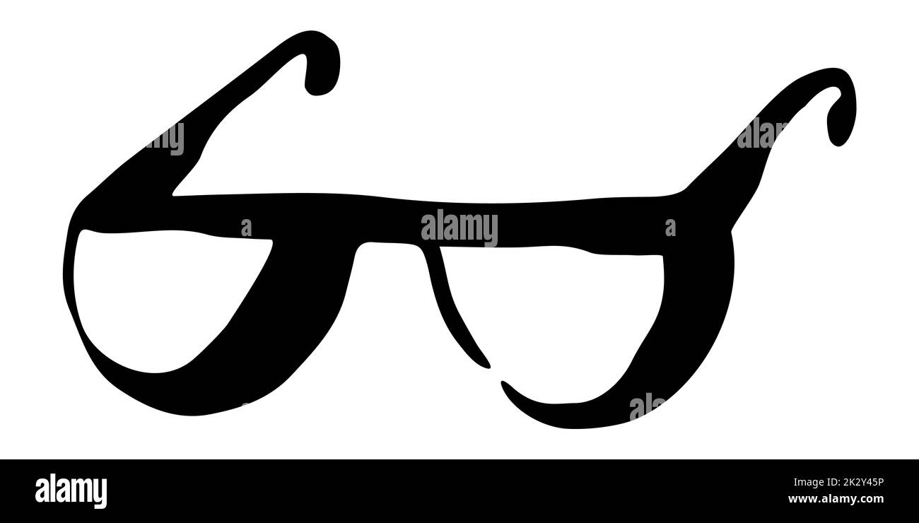 Brille handbemalt mit Tintenbürste Stockfoto