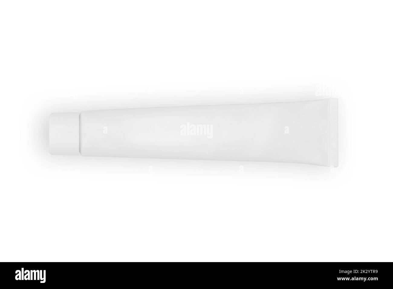 Leere weiße Zahnpasta-Tube isoliert auf weißem Hintergrund Stockfoto
