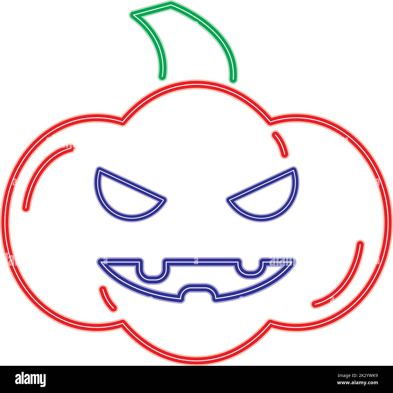 halloween Kürbis Neonlicht Stock Vektor