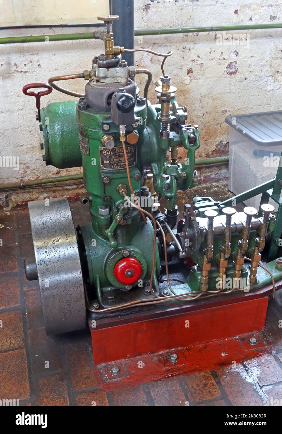 Bolinder Power Hall-Motor, zum Führen von Booten, im National Waterways Museum, South Pier Road, Ellesmere Port, Cheshire, England, UK, CH65 4FW Stockfoto