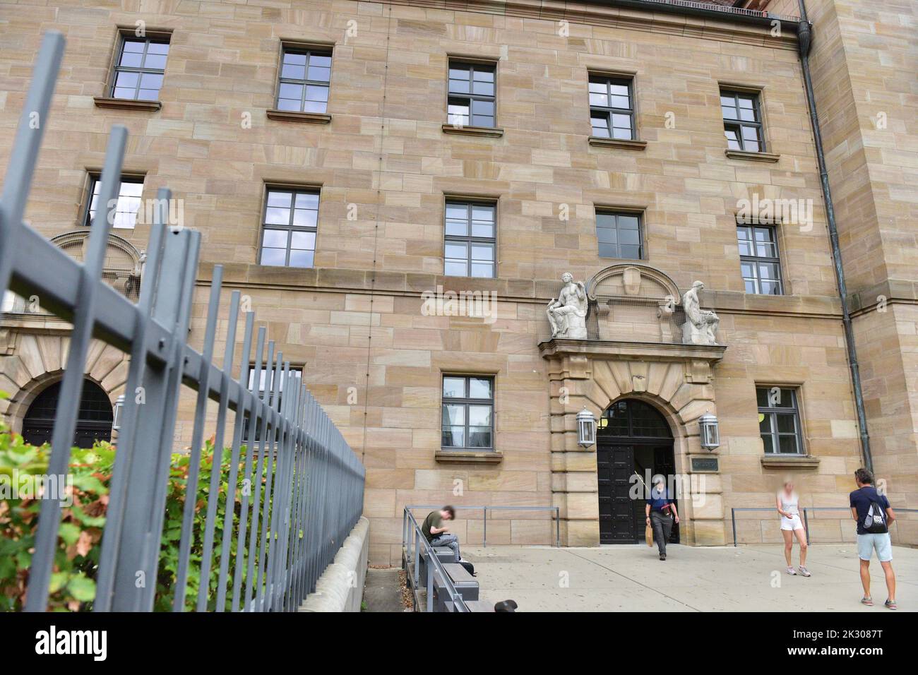 Memorium der Nürnberger Prozesse, die ersten Strafprozesse vor einem internationalen Militärgericht fanden hier im Jurygerichtsraum 600 statt Stockfoto