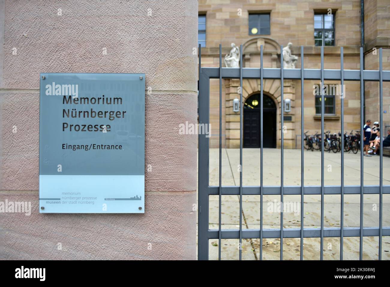 Memorium der Nürnberger Prozesse, die ersten Strafprozesse vor einem internationalen Militärgericht fanden hier im Jurygerichtsraum 600 statt Stockfoto